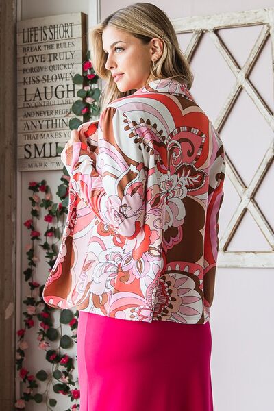 Heimish Full Size Shawl Floral Open Blazers Plus Size - S. M. & Co.