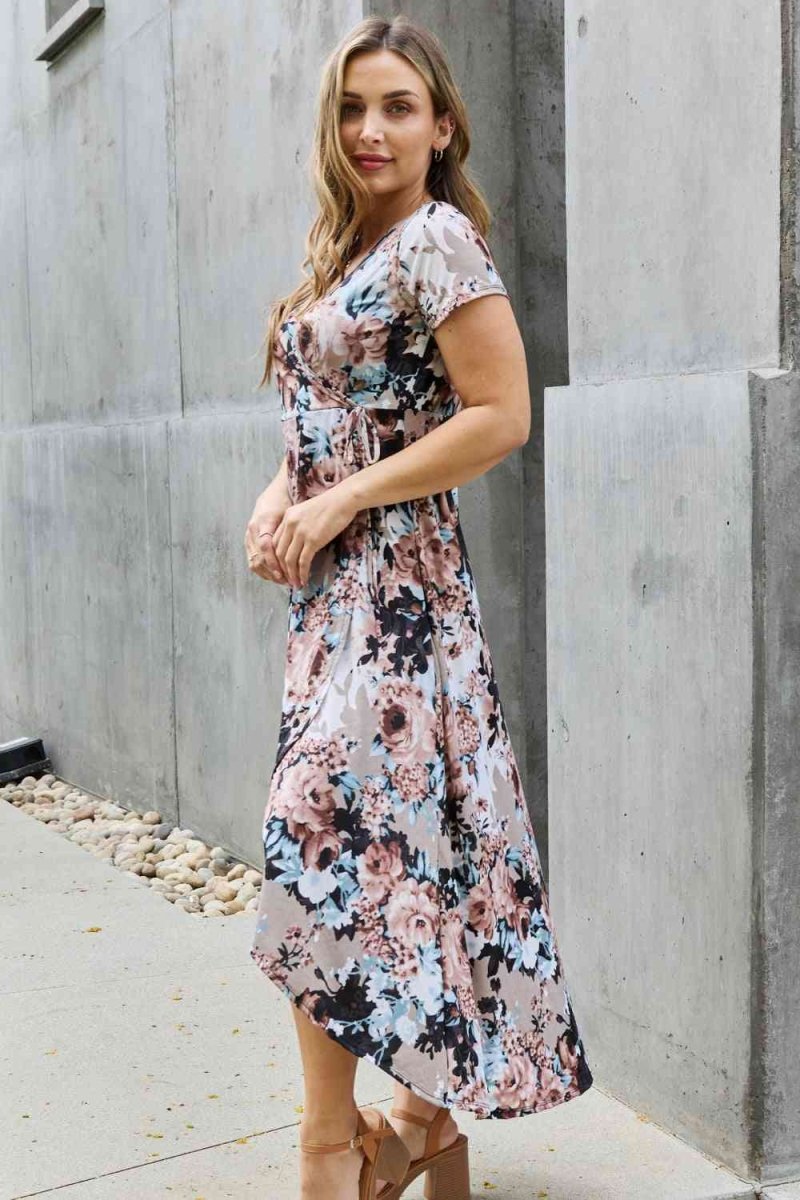 Heimish Give Me Roses Full Size Floral Maxi Wrap Dress - S. M. & Co.