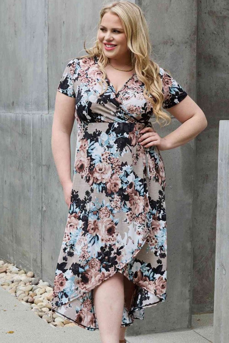 Heimish Give Me Roses Full Size Floral Maxi Wrap Dress - S. M. & Co.