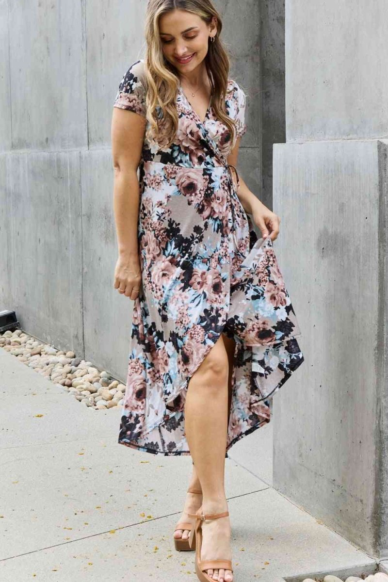 Heimish Give Me Roses Full Size Floral Maxi Wrap Dress - S. M. & Co.