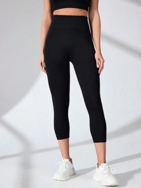 High Waist Cropped Active Leggings - S. M. & Co.