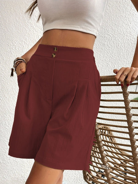 High Waist Shorts with Pockets - S. M. & Co. Shorts with Pockets