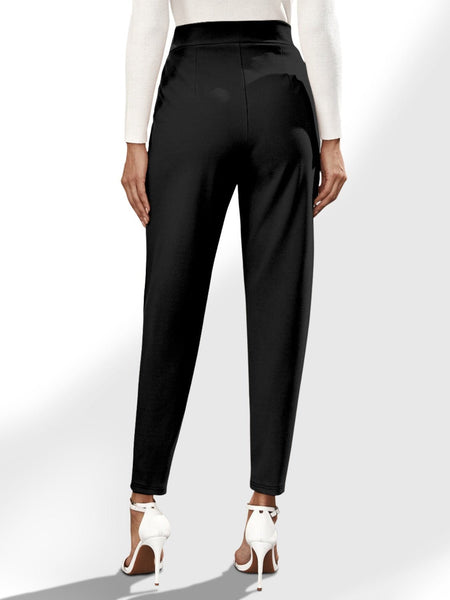 High Waist Straight Pants with Pockets - S. M. & Co. Pants