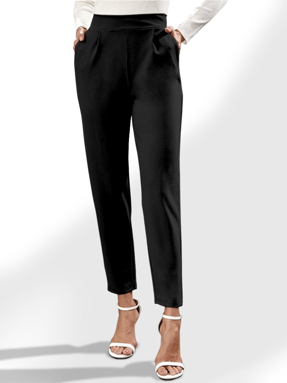 High Waist Straight Pants with Pockets - S. M. & Co. Pants