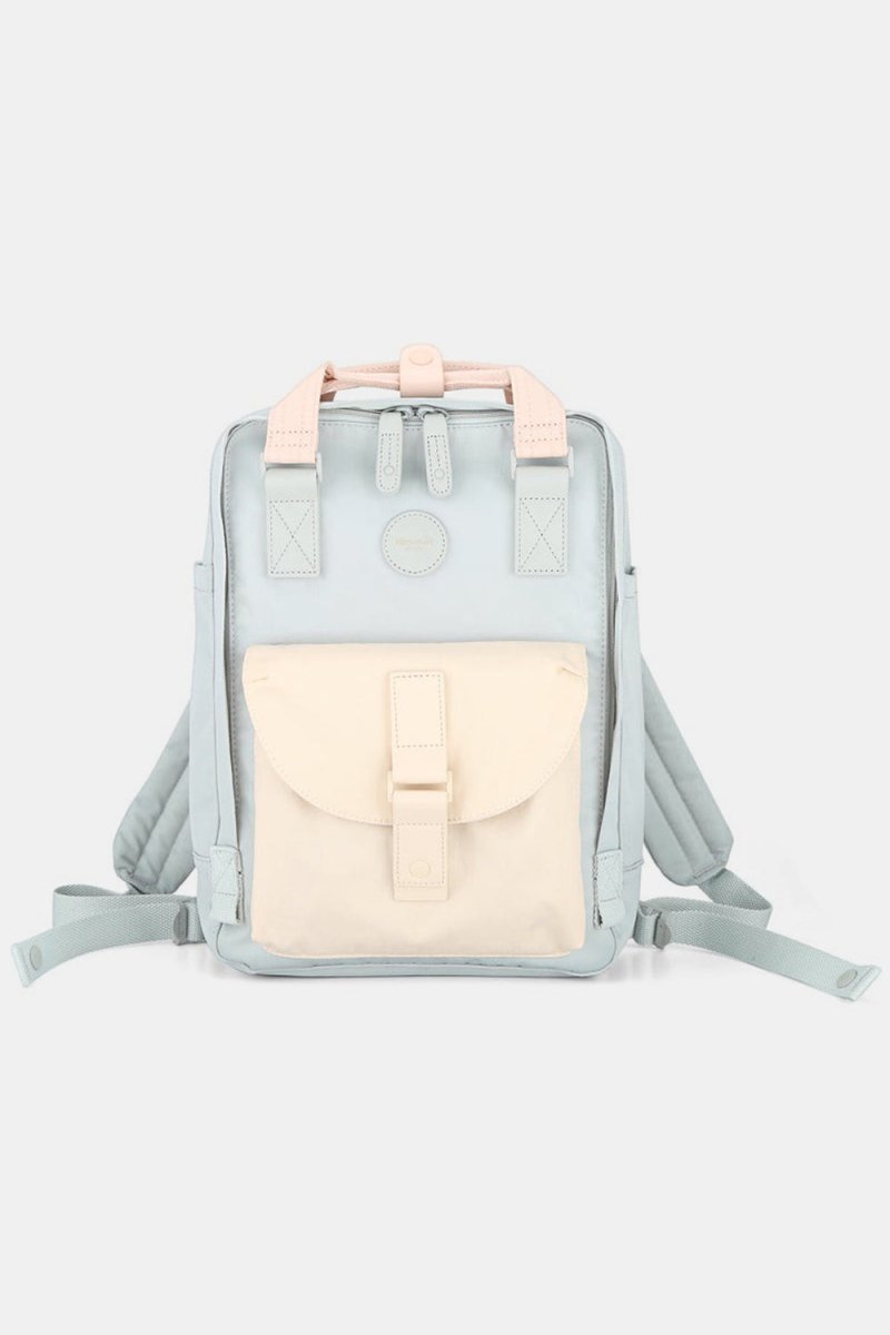 Himawari Contrast Waterproof Canvas Backpack Bag with Round Label - S. M. & Co.