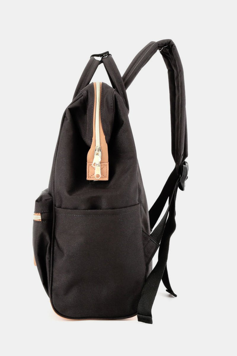 Himawari Contrast Waterproof Canvas Backpack Bag with Side Pockets - S. M. & Co.