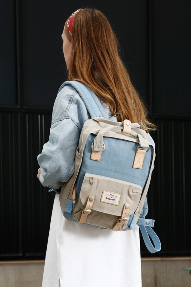 Himawari Contrast Waterproof Nylon Backpack Bag - S. M. & Co.