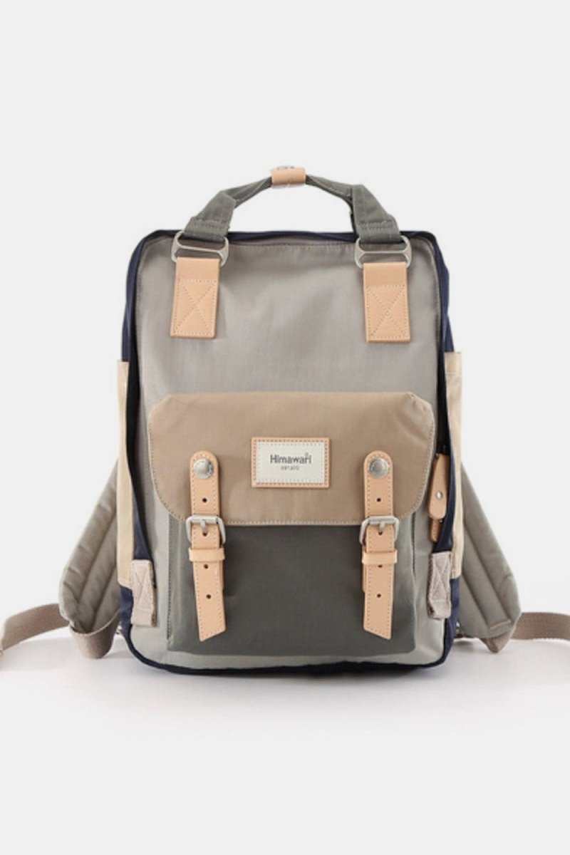 Himawari Contrast Waterproof Nylon Backpack Bag - S. M. & Co.