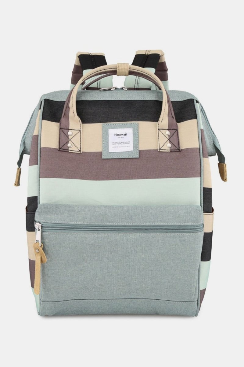 Himawari Striped Waterproof Nylon Backpack Bag with Side Pockets - S. M. & Co.