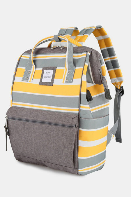 Himawari Striped Waterproof Nylon Backpack Bag with Side Pockets - S. M. & Co.