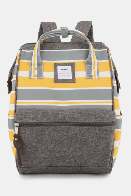 Himawari Striped Waterproof Nylon Backpack Bag with Side Pockets - S. M. & Co.