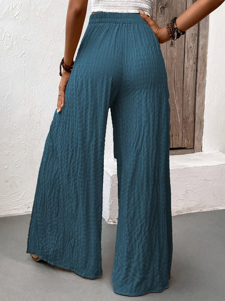 Honey Tied Slit Wide Leg Pants - S. M. & Co.