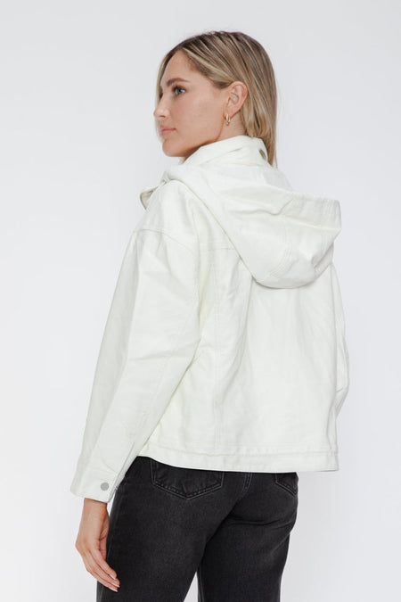 How Dare U Drawstring Hem PU Leather Zip Up Jacket - S. M. & Co.