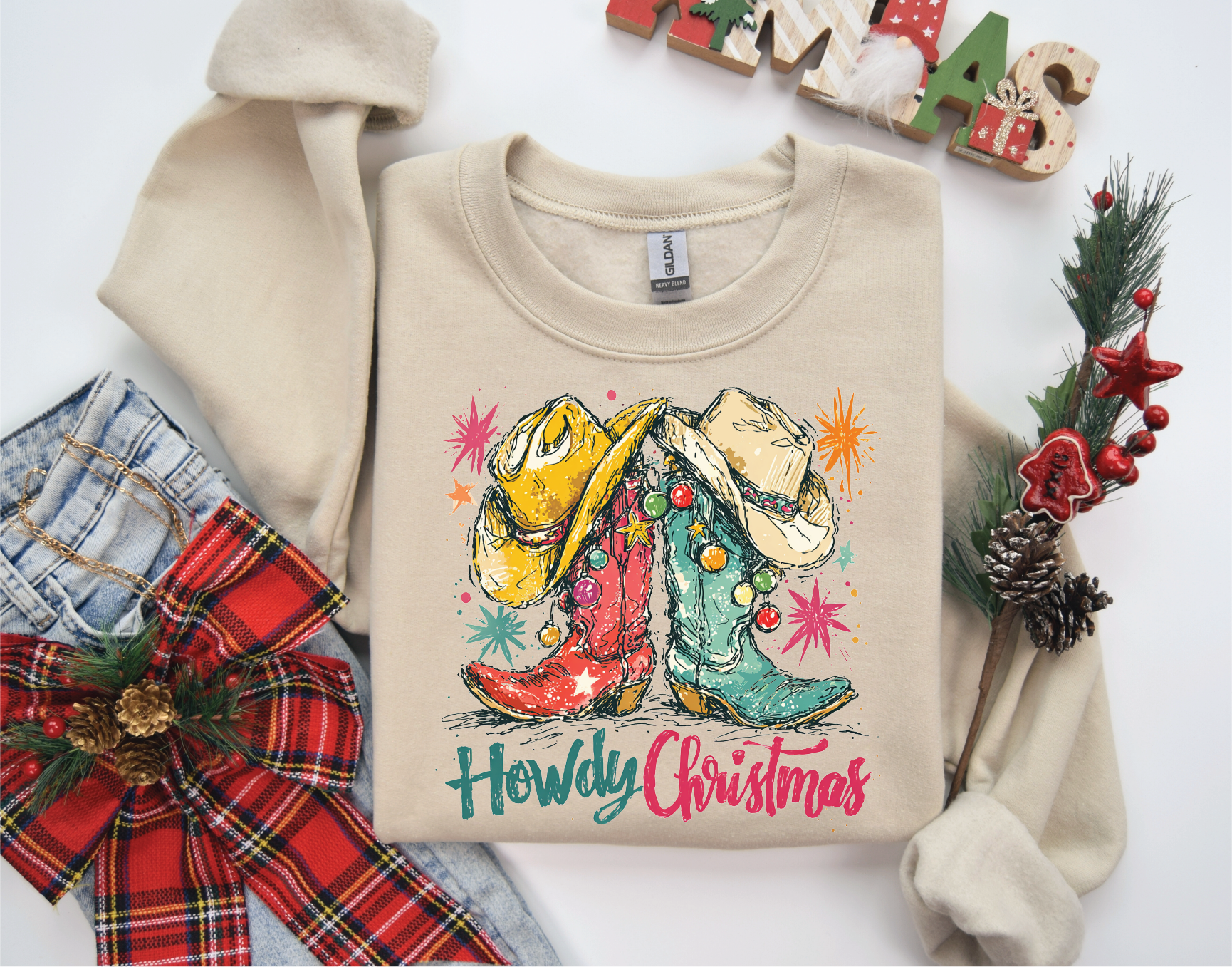 Howdy Christmas- Graphic Sweater