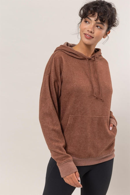 HYFVE Brushed Long Sleeve Hoodie with Kangaroo Pocket - S. M. & Co.