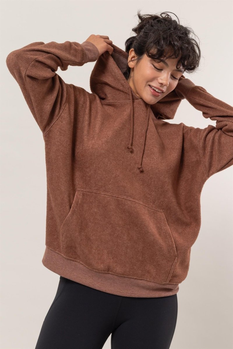 HYFVE Brushed Long Sleeve Hoodie with Kangaroo Pocket - S. M. & Co.