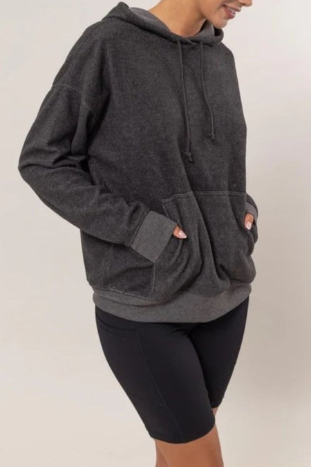 HYFVE Brushed Long Sleeve Hoodie with Kangaroo Pocket - S. M. & Co.