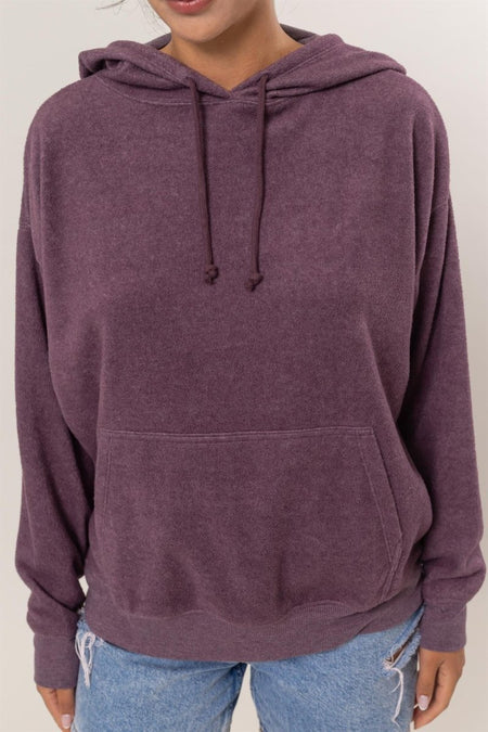 HYFVE Brushed Long Sleeve Hoodie with Kangaroo Pocket - S. M. & Co.