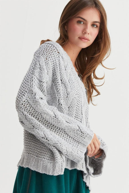 HYFVE Cable Knit V - Neck Sweater - S. M. & Co.