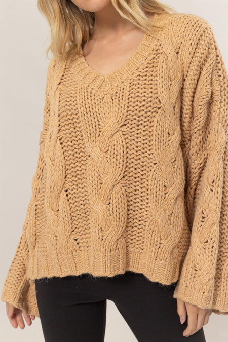 HYFVE Cable Knit V - Neck Sweater - S. M. & Co.