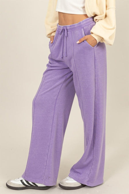 HYFVE Drawstring High Rise Wide Leg Pants - S. M. & Co.