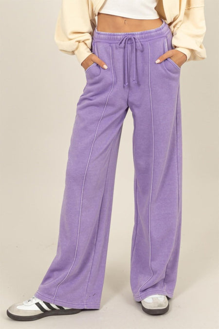 HYFVE Drawstring High Rise Wide Leg Pants - S. M. & Co.