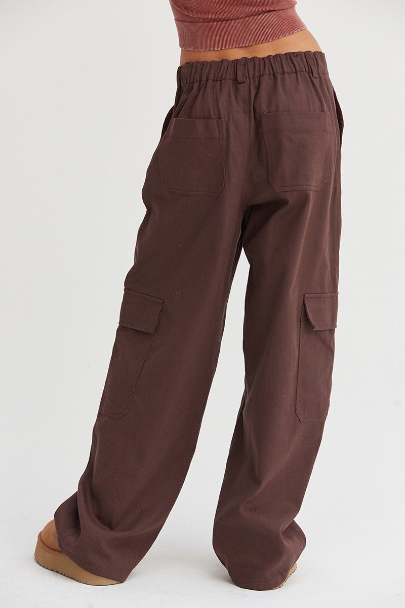 HYFVE Elastic Waist Wide - Leg Cargo Pants - S. M. & Co.