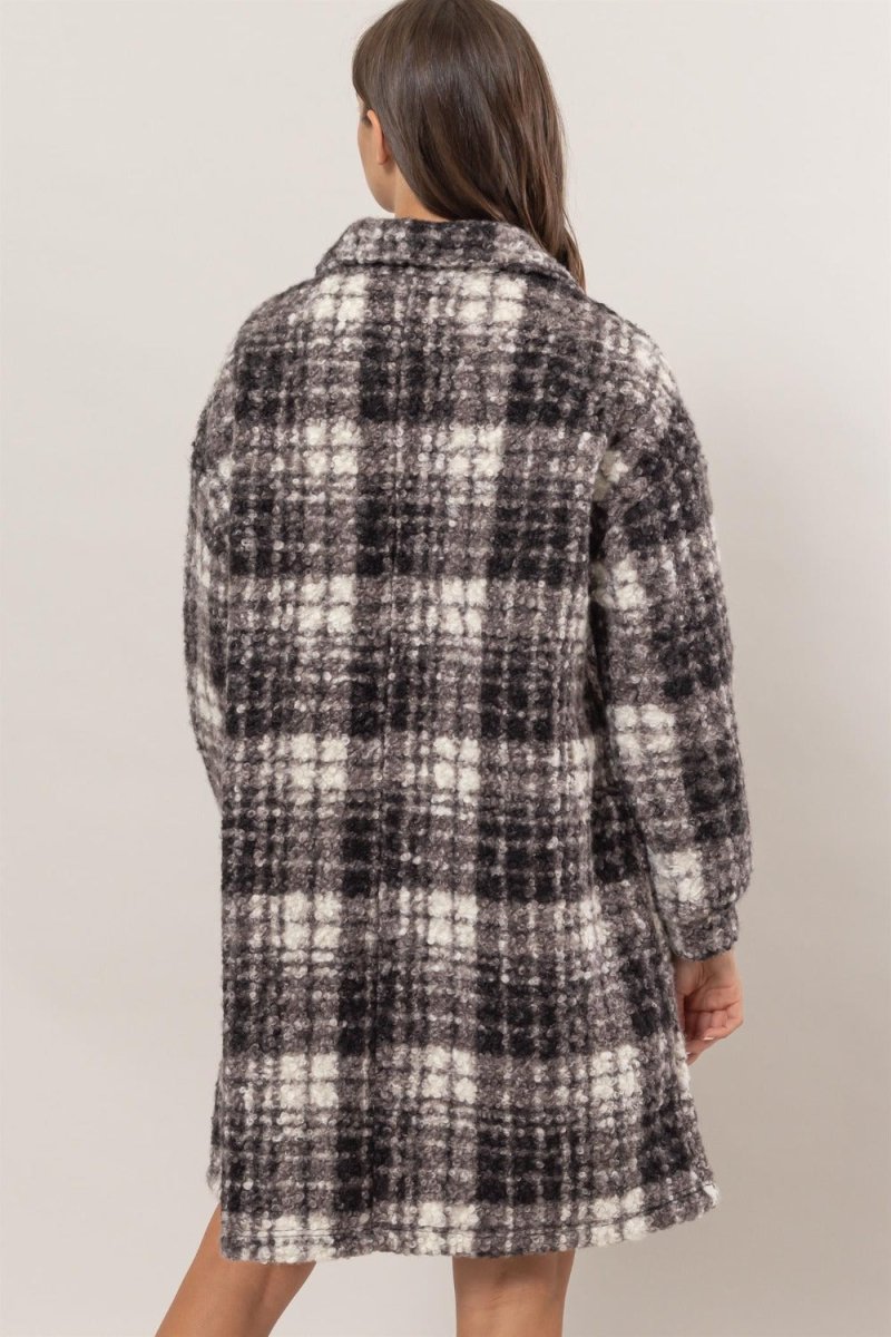 HYFVE Plaid Button Down Longline Shacket - S. M. & Co.