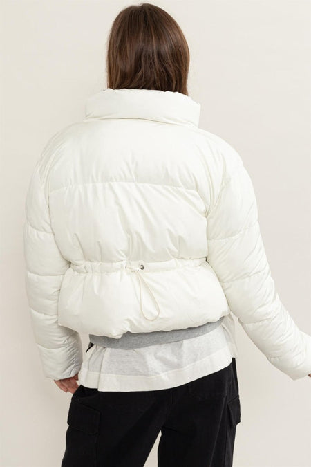 HYFVE Quilted Back Drawstring Puffer Jacket - S. M. & Co.