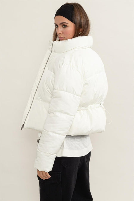 HYFVE Quilted Back Drawstring Puffer Jacket - S. M. & Co.