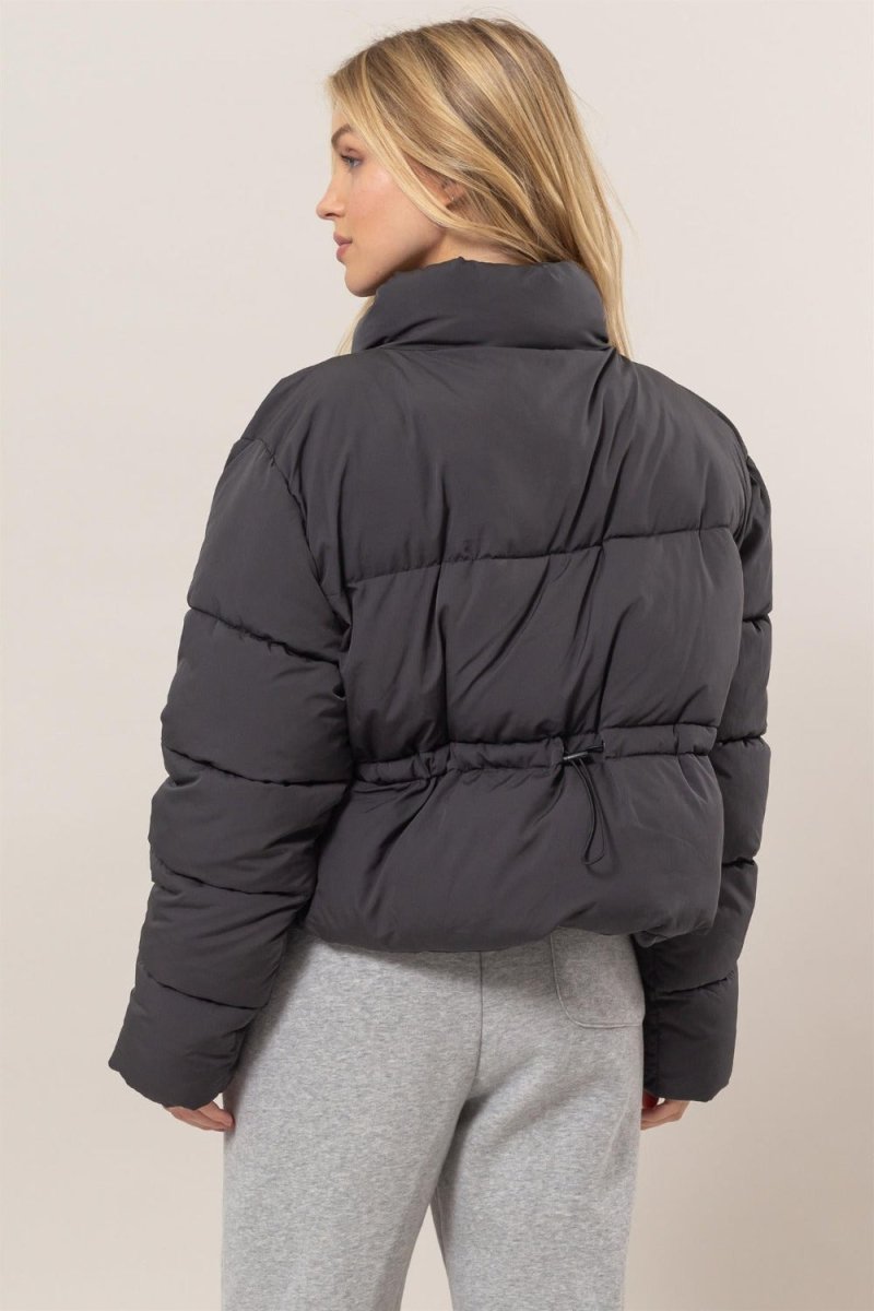 HYFVE Quilted Back Drawstring Puffer Jacket - S. M. & Co.