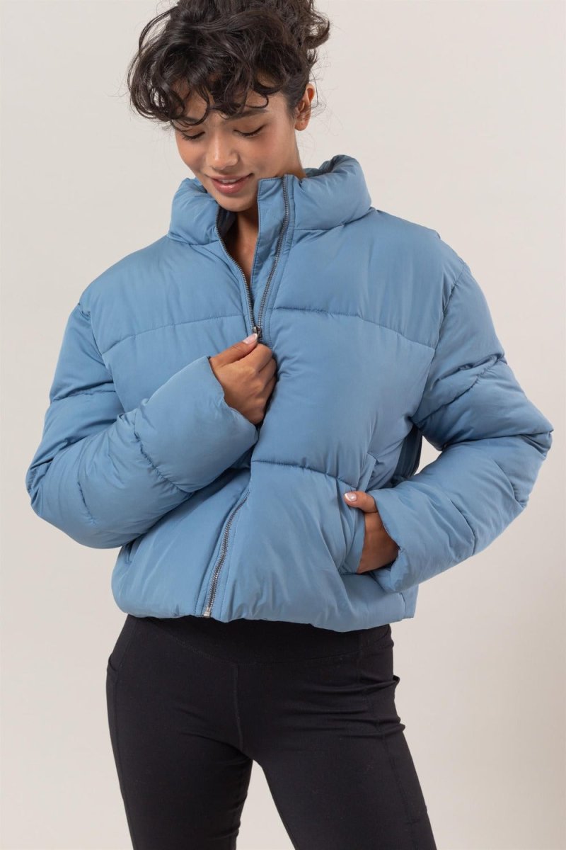 HYFVE Quilted Back Drawstring Puffer Jacket - S. M. & Co.