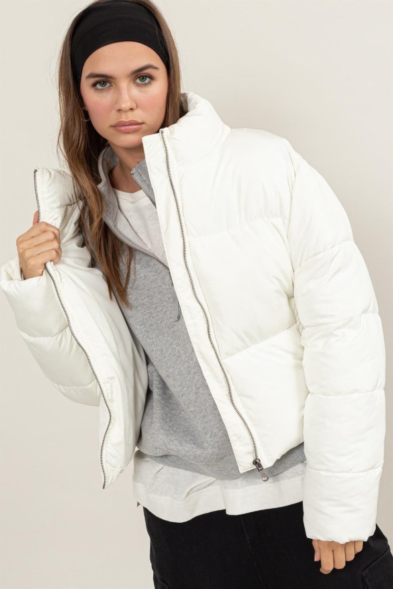 HYFVE Quilted Back Drawstring Puffer Jacket - S. M. & Co.