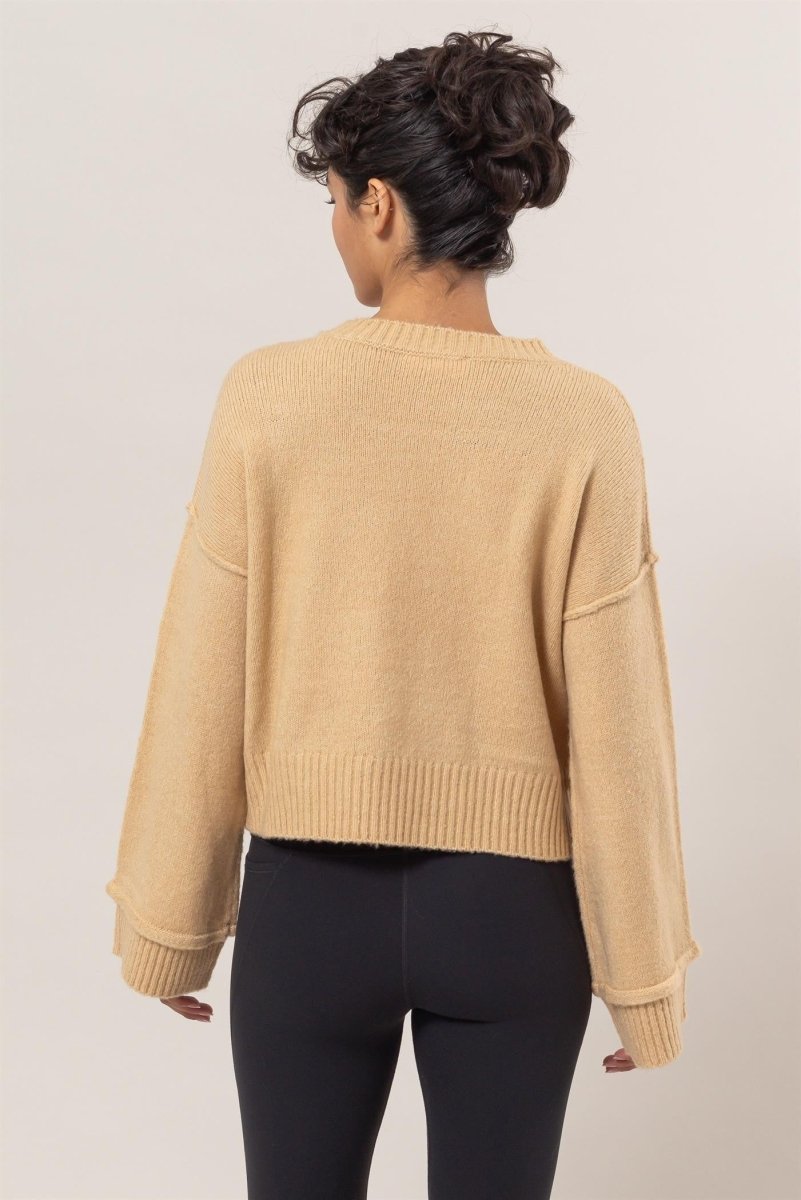 HYFVE Round Neck Dropped Shoulder Ribbed Sweater - S. M. & Co.