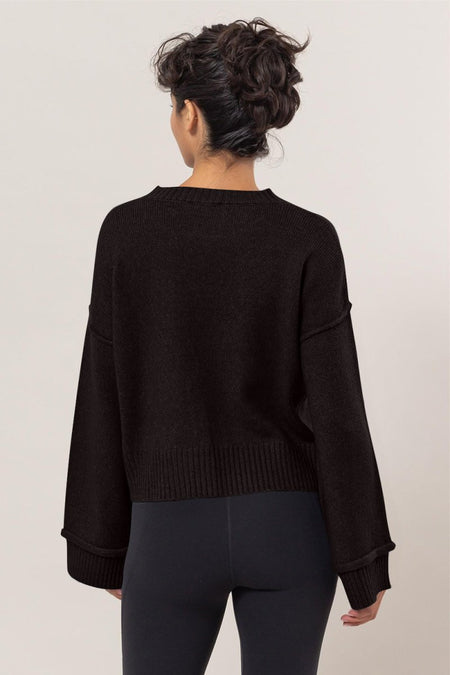 HYFVE Round Neck Dropped Shoulder Ribbed Sweater - S. M. & Co.