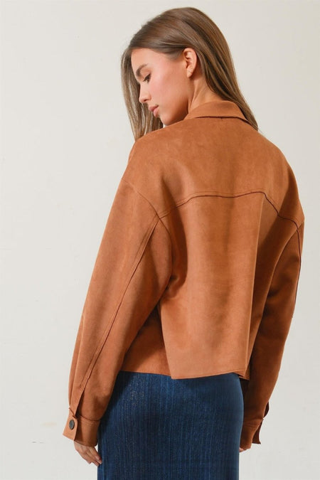 HYFVE Suede Button Down Cropped Jacket - S. M. & Co.