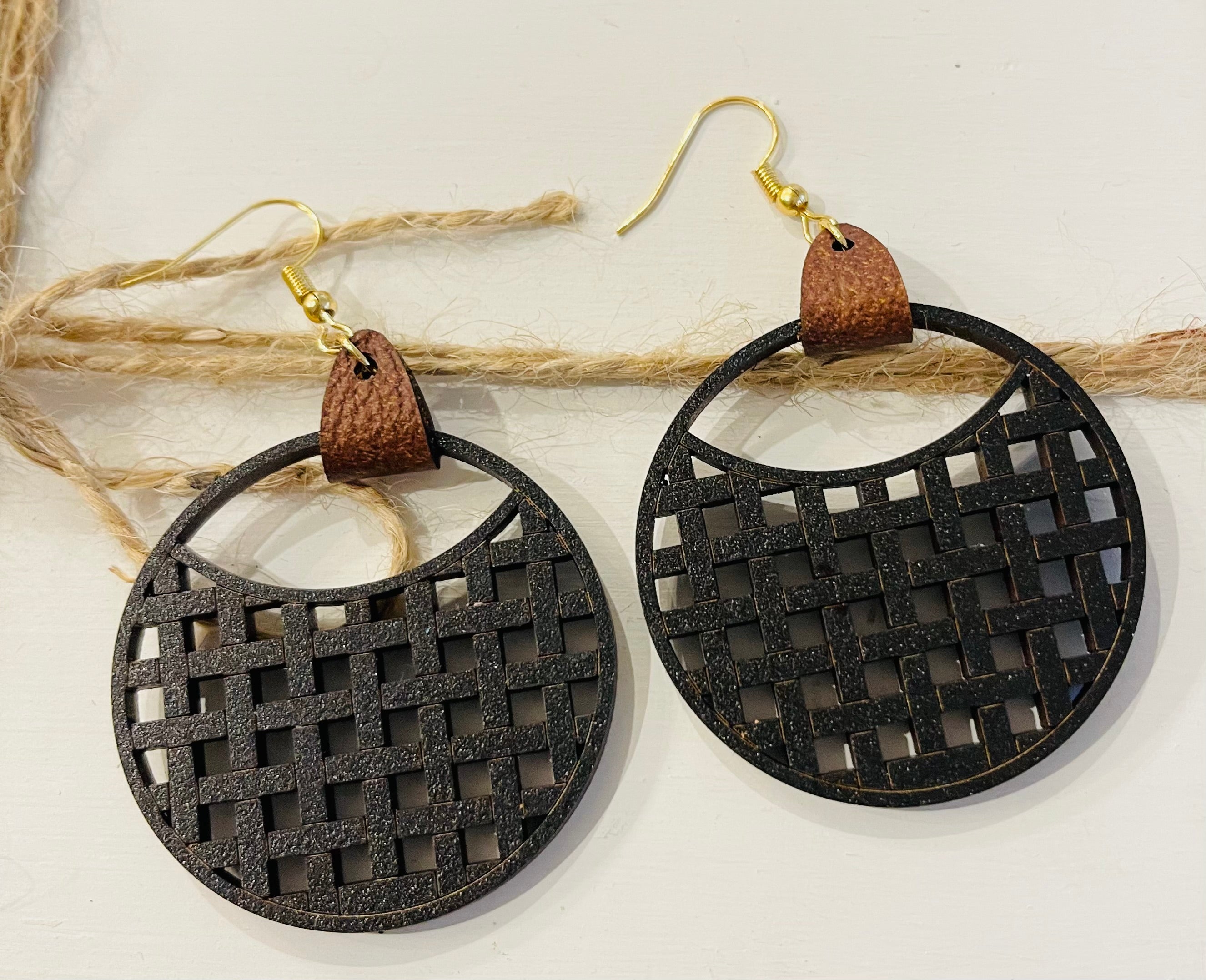 Miriam Wood Basket Earrings