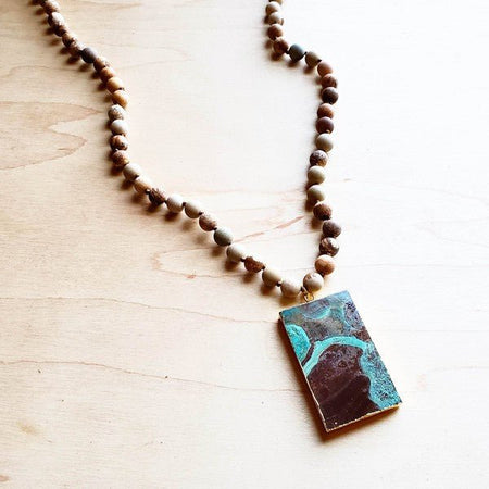 JASPER Necklace with Ocean Agate Pendant - S. M. & Co. Necklace