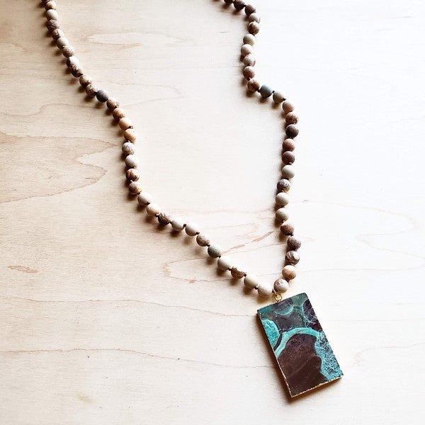 JASPER Necklace with Ocean Agate Pendant - S. M. & Co. Necklace