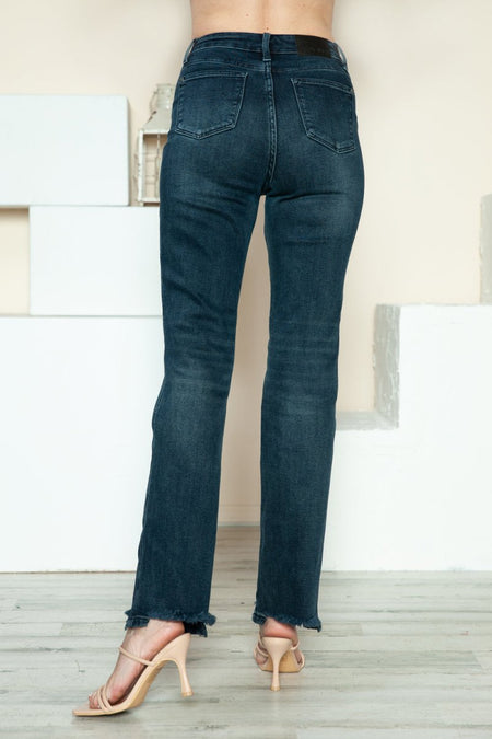 Judy Blue Full Size Button Fly Hem Destroy Straight Jeans - S. M. & Co.