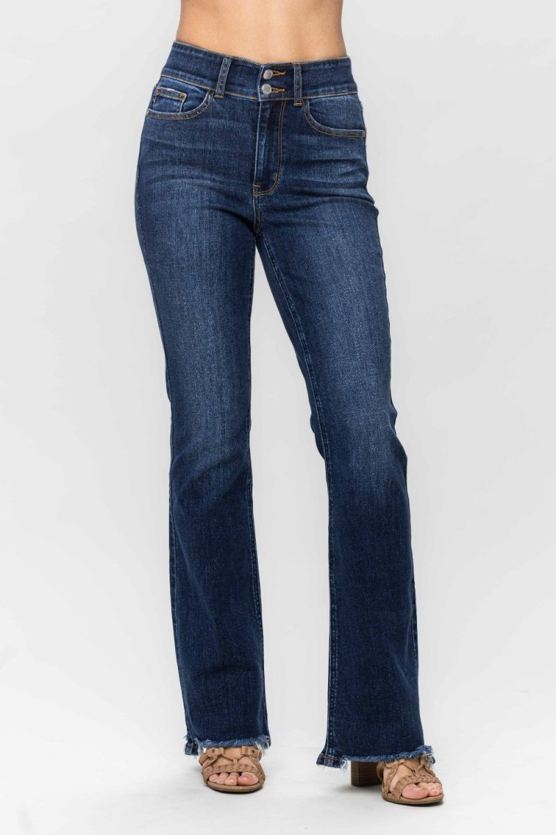 Judy Blue Full Size Frayed Hem Bootcut Jeans - S. M. & Co. Bootcut Jeans