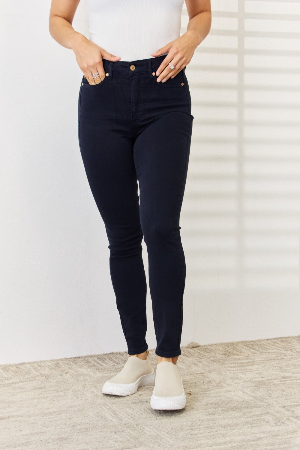 Judy Blue Full Size Garment Dyed Tummy Control Skinny Jeans - S. M. & Co.