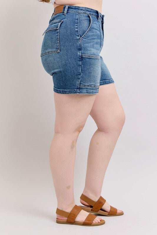 Judy Blue Full Size High Rise Denim Shorts Plus Size - S. M. & Co.