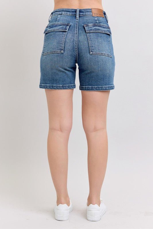 Judy Blue Full Size High Rise Denim Shorts Plus Size - S. M. & Co.