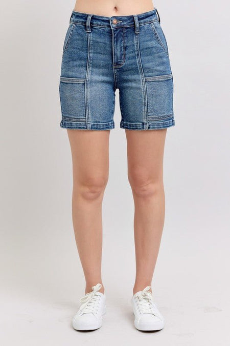 Judy Blue Full Size High Rise Denim Shorts Plus Size - S. M. & Co.