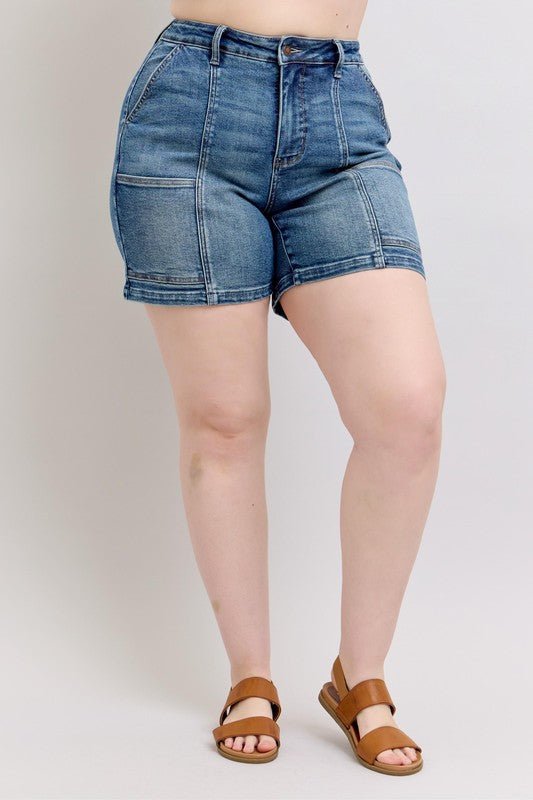 Judy Blue Full Size High Rise Denim Shorts Plus Size - S. M. & Co.