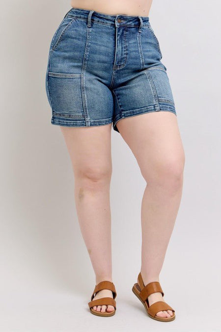 Judy Blue Full Size High Rise Denim Shorts Plus Size - S. M. & Co.