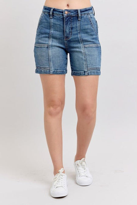 Judy Blue Full Size High Rise Denim Shorts Plus Size - S. M. & Co.