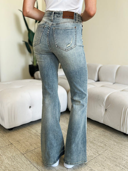 Judy Blue Full Size High Waist Flare Jeans - S. M. & Co.