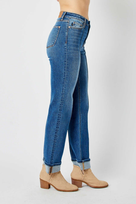 Judy Blue Full Size High Waist Front Seam Detail Straight Jeans - S. M. & Co.